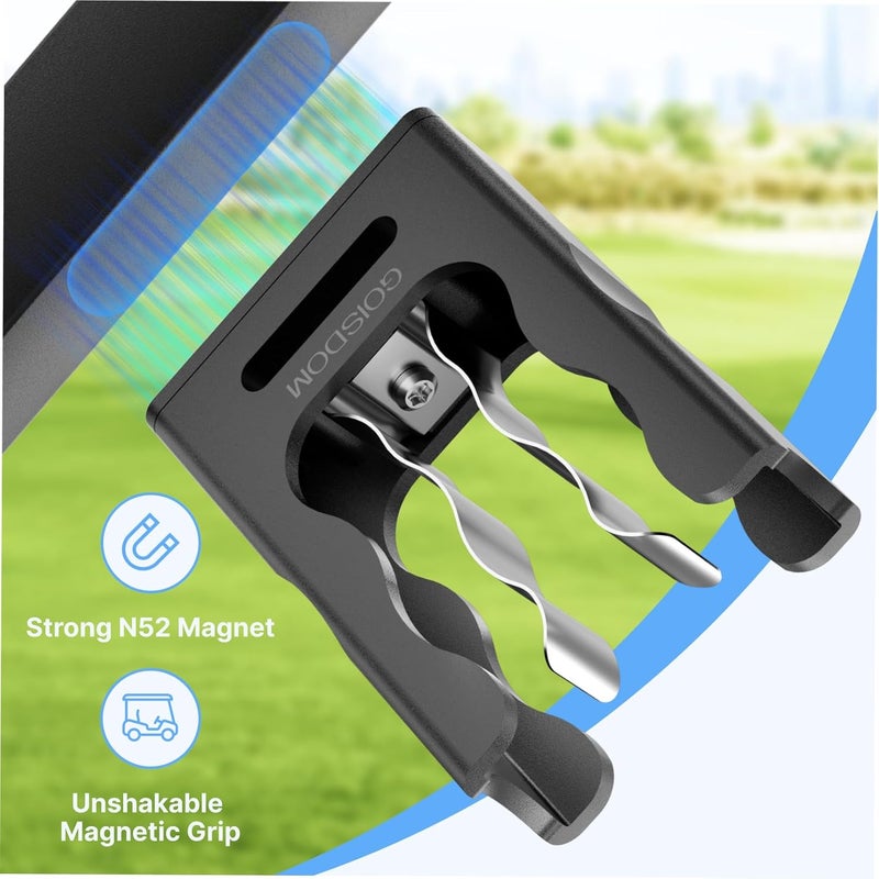 Goisdom Store Cigar Holder for Golf Cart,Strong Magnetic Cigar Holder-Ideal Golf Cart Accessory,No Damage Cigar Wrapper,Aluminum Alloy,Loop Strap,Golf Cart Accessories & Gift for Golfers,Cigar Lovers- Gray - Image 2